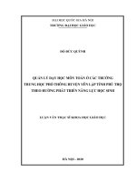 Quản lý dạy học môn toán ở các trường trung học phổ thông huyện yên lập tỉnh phú thọ theo hướng phát triển năng lực học sinh 
