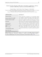 Phân tích đa dạng di truyền 100 mẫu giống điều (Anacardium occidentale L.) được tuyển chọn trên địa bàn tỉnh Bình Phước dựa trên năng suất hạt và chỉ thị sinh học phân tử ISSR