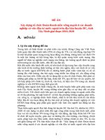 ĐỀ ÁN Xây dựng tổ chức Đoàn thanh niên vững mạnh ở các doanh nghiệp có vốn đầu tư nước ngoài trên địa bàn huyện BC, tỉnh Tây Ninh giai đoạn 2016-2020