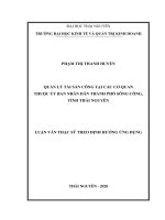 (Luận văn thạc sĩ) Quản lý tài sản công tại các cơ quan thuộc Ủy ban Nhân dân thành phố Sông Công, tỉnh Thái Nguyên