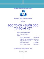 ĐỘC tố có NGUỒN gốc từ ĐỘNG vật 