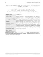 Hoạt tính ức chế enzyme alpha-glucosidase của một số loài rong nâu thu mẫu ở Vịnh Nha Trang, tỉnh Khánh Hòa