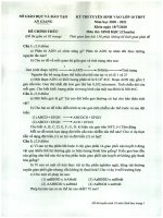 Bộ đề thi tuyển sinh vào lớp 10 chuyên môn sinh 2014 2021