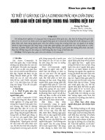 Từ triết lý giáo dục của J.A.Comenxki phác họa chân dung người giáo viên chủ nhiệm trong nhà trường hiện nay