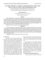 Các nhân tố kinh tế - xã hội tác động đến chất lượng nước khu vực hạ lưu sông Cu Đê, thành phố Đà Nẵng