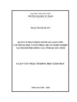 Quản lý hoạt động đánh giá giáo viên cấp trung học cơ sở theo chuẩn nghề nghiệp tại thành phố móng cái, tỉnh quảng ninh