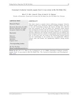 Hành vi của người tiêu dùng đối với thực phẩm hữu cơ: Trường hợp nghiên cứu ở Thành phố Hồ Chí Minh