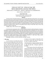 Năng lực ngữ văn – năng lực đặc thù trong định hướng giáo dục phổ thông