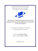 the effects of task based learning on non english major students’ reading comprehension at niie nguyen tat thanh university 