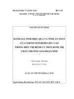 đánh giá tính hiệu quả và tính an toàn của corticosteroid lièu cao trong điều trị bệnh lý thần kinh thị chán thương giai đoạn sớm 