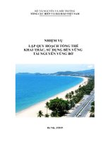 NHIỆM VỤ LẬP QUY HOẠCH TỔNG THỂ KHAI THÁC, SỬ DỤNG BỀN VỮNG TÀI NGUYÊN VÙNG BỜ
