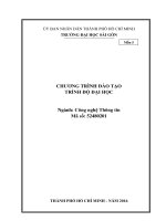 TRƯỜNG ĐẠI HỌC SÀI GÒN- CHƯƠNG TRÌNH ĐÀO TẠO TRÌNH ĐỘ ĐẠI HỌC Ngành: Công nghệ Thông tin