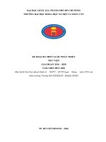 TRƯỜNG ĐẠI HỌC KHOA HỌC XÃ HỘI VÀ NHÂN VĂN. KẾ HOẠCH CHIẾN LƯỢC PHÁT TRIỂN THƯ VIỆN GIAI ĐOẠN 2016 – 2020 TẦM NHÌN ĐẾN 2030