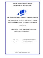 the relationship between learner autonomy and learner motivation perceived by first year english majors at nguyen tat thanh university 