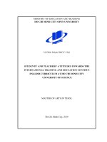 students’ and teachers’ attitudes towards the international training and education center’s english curriculum at ho chi minh city university of science 