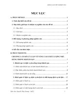 Giải pháp nâng cao chất lượng dịch vụ nhà hàng EL ORIENTAL   khách sạn melia hanoi 