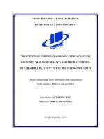the effects of flipped classroom approach on efl students’ oral performance and their attitudes an experimental study in ton duc thang university 