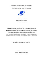 utilizing metacognitive awareness of reading strategies to overcome reading comprehension problems among efl learners at nguyen tat thanh university 
