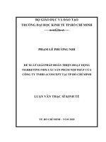Đề xuất giải pháp hoàn thiện hoạt động marketing mix các sản phẩm nội thất của công ty TNHH aconcept tại thành phố hồ chí minh 