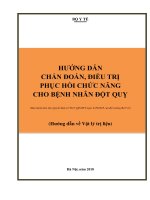 HƯỚNG DẪN CHẨN ĐOÁN, ĐIỀU TRỊ PHỤC HỒI CHỨC NĂNG CHO BỆNH NHÂN ĐỘT QUỴ. (Hướng dẫn về Vật lý trị liệu)