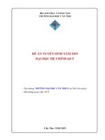 TRƯỜNG ĐẠI HỌC CẦN THƠ. ĐỀ ÁN TUYỂN SINH NĂM 2019 ĐẠI HỌC HỆ CHÍNH QUY