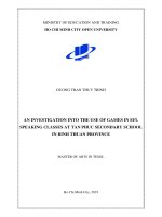 an investigation into the use of games in efl speaking classes at tan phuc secondary school in binh thuan province 