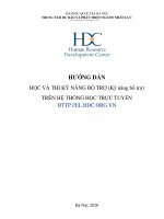 HƯỚNG DẪN HỌC VÀ THI KỸ NĂNG BỔ TRỢ (Kỹ năng bổ trợ) TRÊN HỆ THỐNG HỌC TRỰC TUYẾN HTTP://EL.HDC.ORG.VN