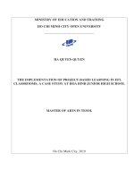 the implementation of project based learning in efl classrooms a case study at hoa binh junior high school 