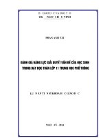 (Luận án tiến sĩ) Đánh giá năng lực giải quyết vấn đề của học sinh trong dạy học toán lớp 11 Trung học phổ thông