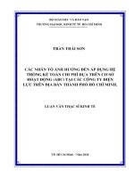 Các nhân tố ảnh hưởng đến áp dụng hệ thống kế toán chi phí dựa trên cơ sở hoạt động 