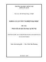 Phát triển du lịch ẩm thực tại hà nội 