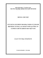Xây dựng giải pháp cho hoạt động tự doanh hợp đồng tương lai chỉ số VN30 tại công ty cổ phần chứng khoán kis việt nam 