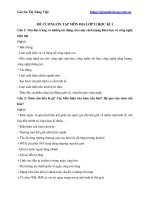 ĐỀ CƯƠNG ÔN TẬP MÔN ĐỊA LỚP 11 HỌC KÌ 1