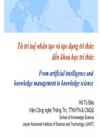 Từ trí tuệ nhân tạo tạo dụng tri thức đến khoa học tri thức