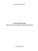 TÀI LIỆU HỘI NGHỊ TRIỂN KHAI CHƯƠNG TRÌNH GIÁO DỤC PHỔ THÔNG MỚI