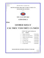 TIỂU LUẬN MÔN HỌC LÂM SÀNG. Đề tài: GEORGE KELLY CẤU TRÚC TÂM THỨC CÁ NHÂN. GVHD : ThS Nguyễn Thị Diệu Anh