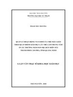 Quản lý hoạt động vui chơi của trẻ mẫu giáo theo quan điểm giáo dục lấy trẻ làm trung tâm ở các trường mầm non địa bàn miền núi thành phố cẩm phả, tỉnh quảng ninh