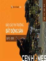 BÁO CÁO THỊ TRƯỜNG BẤT ĐỘNG SẢN. QUÝ 2 - 2020