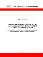 PHƯƠNG TIỆN ĐO NỒNG ĐỘ SO2, CO, NO, NO2 CỦA TRẠM QUAN TRẮC KHÔNG KHÍ TỰ ĐỘNG, LIÊN TỤC - QUY TRÌNH KIỂM ĐỊNH