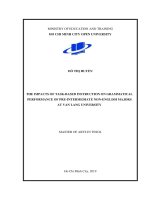 the impacts of task based instruction on grammatical performance of pre intermediate non english majors at van lang university 