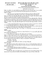 Đề thi chọn học sinh giỏi môn Sinh học lớp 12 năm học 2012-2013 – Sở Giáo dục và Đào tạo Ninh Bình (Đề chính thức)