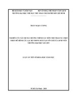 Nghiên cứu xây dựng chương trình các môn thể thao tự chọn theo mô hình câu lạc bộ trong đào tạo tín chỉ của sinh viên Trường Đại học Sài Gòn
