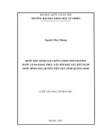 Bước đầu đánh giá chất lượng môi trường nước và đa dạng thực vật nổi khu vực 