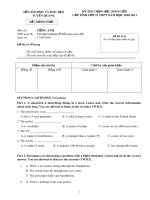 Đề thi chọn học sinh giỏi cấp tỉnh môn Tiếng Anh lớp 12 năm học 2010-2011 – Sở Giáo dục và Đào tạo Tuyên Quang (Đề chính thức)