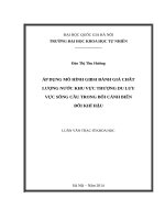 Áp dụng mô hình GIBSI đánh giá chất lượng nước khu vực thượng du lưu vực sông cầu trong bối cảnh biến đổi khí hậu 