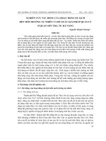 Nghiên cứu tác động của hoạt động du lịch đến môi trường tự nhiên và đề xuất giải pháp quản lý ở quận Sơn Trà, tp. Đà Nẵng