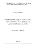 Nghiên cứu tổng hợp và đánh giá khả năng khử khuẩn của vật liệu nano bạc mang trên than hoạt tính    