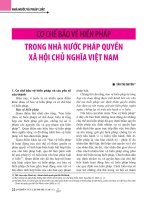 Cơ chế bảo vệ Hiến pháp trong nhà nước pháp quyền xã hội chủ nghĩa Việt Nam