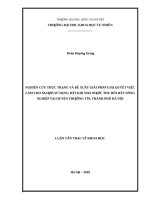 Nghiên cứu thực trạng và đề xuất giải pháp giải quyết việc làm cho người sử dụng đất khi nhà nước thu hồi đất nông nghiệp tại huyện thường tín, thành phố hà nội 