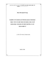 Nghiên cứu đánh giá tính đa dạng sinh học thực vật của mỏ than núi béo làm cơ sở khoa học cho bảo vệ môi trường và sử dụng hợp lý 